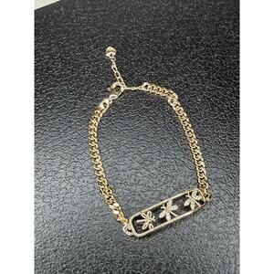 Dainty Gold Dragonfly Bracelet 14K Gold Plated Link Chain Rhinestone Brass Base